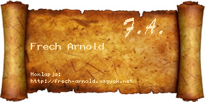 Frech Arnold névjegykártya