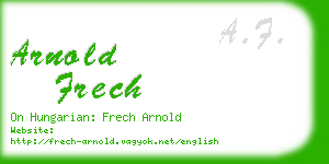 arnold frech business card